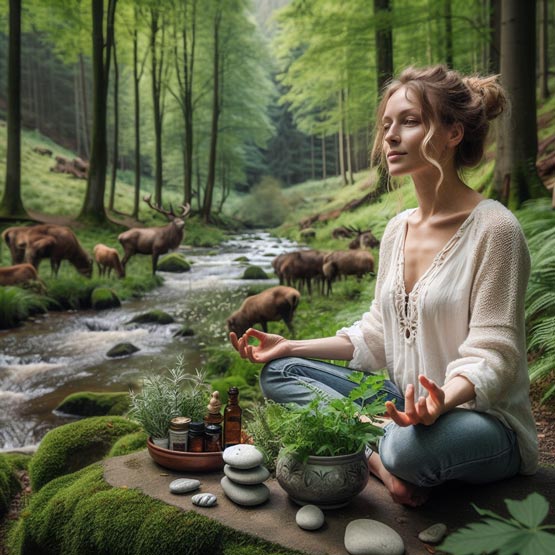 Žesnské potíže Meditace v lese uklidnuje